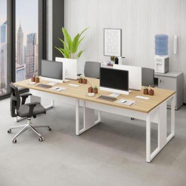 Imagem de Mesa de Escritório Plataforma 4 Pessoas 2,70m MBR Pés Metal - F5 Offic