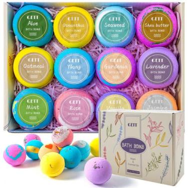 Imagem de Conjunto de presentes Bath Bombs GETT, 12 unidades naturais e hidratan