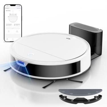 Imagem de OKP Combo robô aspirador de pó e esfregão K5 limpador robótico ultra pequeno com navegação ToF LiDAR, sucção de 6000 pa, controle WiFi/aplicativo/Alexa, tempo de execução de 170 minutos, caixa de