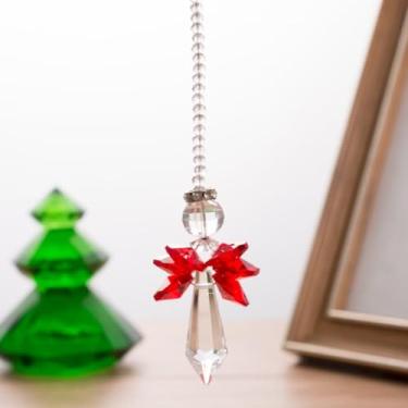 Imagem de Enfeite de carro com pingente de cristal de anjo, decoração de festa de jardim de janela - apanhador de sol prisma pendurado para para-brisas, casa, decoração de festa