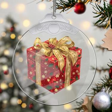 Imagem de Enfeites de Natal para pendurar em cristal, enfeites de árvore de Natal feitos à mão, decoração de carro e casa - presentes de Natal, decoração de artesanato em acrílico, ideias de troca de presentes