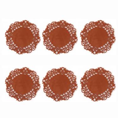 Imagem de Conjunto de 6 porta-copos de silicone - tapetes de mesa impermeáveis e resistentes ao calor, design de renda antiderrapante para balcão de cozinha, protetor de porta-copos de limpeza
