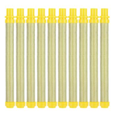 Imagem de 10 peças de filtro de pistola de pulverização sem ar de malha 100, filtro de pistola de pulverização de tinta sem ar, acessórios de pintura de alta eficiência, substituição de filtro de pistola de