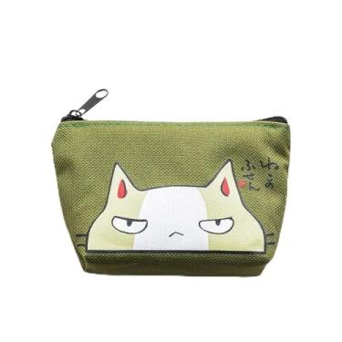 Imagem de Porta-moedas de gato, carteiras femininas, pequenas, fofas, porta-cartões, porta-chaves, bolsas para dinheiro para meninas (verde)