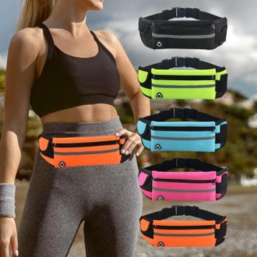 Imagem de Pochete de cinto de corrida fino, bolsa de exercícios, bolsa de corrida, cinto de dinheiro, suporte de telefone para corrida, caminhada, ciclismo, treino, laranja