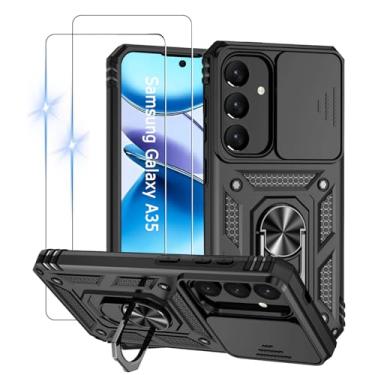 Imagem de Capinha Capa para Samsung Galaxy A35 5G + 2 Películas de Vidro Temperado | Capa Anti-Impacto | Proteção da Câmera | Resistente a Arranhões | Aberturas Precisos | Armadura Militar