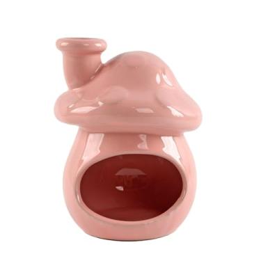 Imagem de MotiveTech Queimador de incenso de cerâmica, porta-velas tealight, recipiente para defumação, ornamento de mesa para sala de estar, SPA, meditação e escritório, Rosa