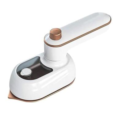 Imagem de Mini Ferro de Passar Roupa Portátil para Viagem - Ferro Elétrico Pequeno Bivolt 110V/220V, 38W, Com Copo de Água(KIT2-Verde Escuro+Branco)