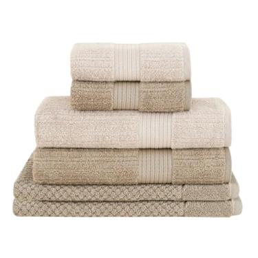 Imagem de Buddemeyer, Jogo Toalha de Banho Buddemeyer 6 Peças Luxo Fio Penteado Premium Alta Absorção Cor:Bege C. 3032 e Bege T. 1534