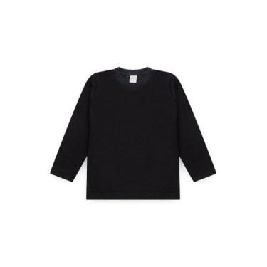 Imagem de Camiseta Inverno Menino Preto Manga Longa em Meia Malha - Molekada, 3