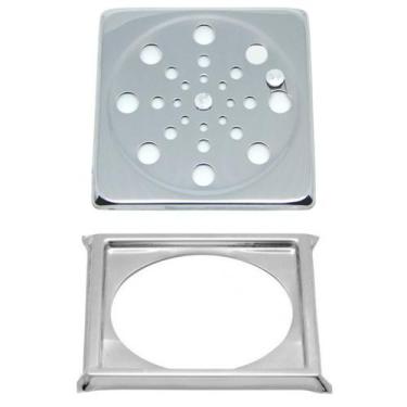 Imagem de Tampa P/ Ralo Grelha Quadrado 10cm Inox Função Abre/ Fecha - Montelar 