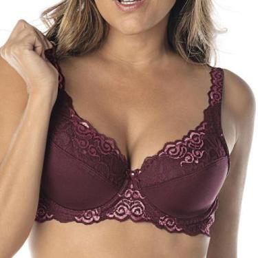 Imagem de Sutiã Sustentação DeMillus 74531 Renda, Vinho barolo, 50