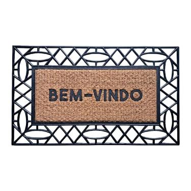 Imagem de Capacho De Poa Fibra Emborrachado Frame Losangos 75x45cm - Uzoo Capacho Fibra Emborrachado Frame 75x45cm Losangos