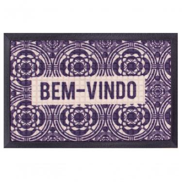 Imagem de Capacho Fenice Estampado Padronagem Azul 59x39cm - Uzoo Tapete Fenice Estampado 59x39cm...