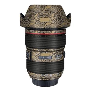 Imagem de EF 24-70 2.8L II Adesivo de lente de câmera antirriscos para Canon EF 24-70 mm F2.8 L II Capa protetora de revestimento (ouro onda)