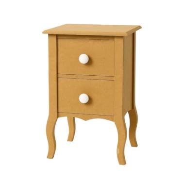 Imagem de Criado 2 Gavetas Retro Mesa De Cabeceira Decoração Quarto Mdf(cru)