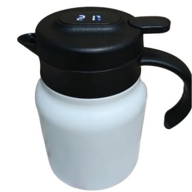 Imagem de Garrafa Térmica Premium com Display LED de Temperatura, 1L, Interior em Aço Inox, Tampa Anti-vazamento, Bico Anti-respingo, Ideal para Café e Chá (Branco)