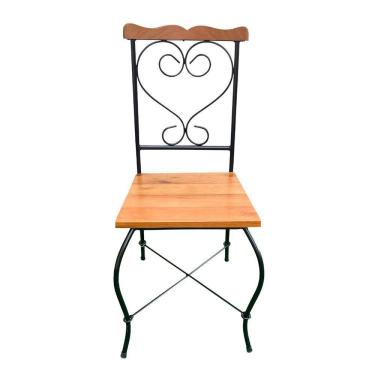 Imagem de Cadeira Coração Em Ferro E Madeira Maciça Sudeste Rústico