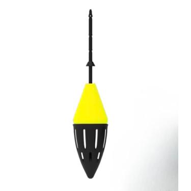 Imagem de Boia Cevadeira SEM Chumbo de pesca - Copo reforçado, arraste leve - Ideal para Rios/Lagoas (1, Amarelo)