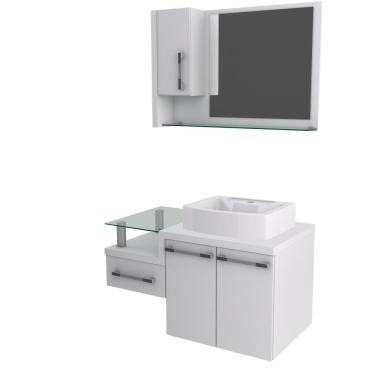 Imagem de Conjunto Balcão C-cuba Aria 41 E Espelheira Legno 830 Perffect Acetinado Branco Chess C-branco Chess