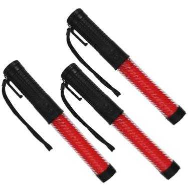 Imagem de Bastao Sinalizador Apito Lanterna Recarregavel Estacionamento Transito Sinalizaçao Kit 3 un Guarda Obra Manobrista