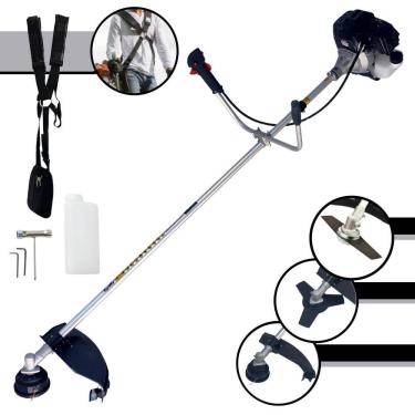 Imagem de Roçadeira Com Sistema Antivibração À Gasolina Toyama RT43LB25A 43cc 1,7HP de Alta Performance Com Carretel Nylon + Lâmina 2 Pontas + Lâmina 3 Pontas