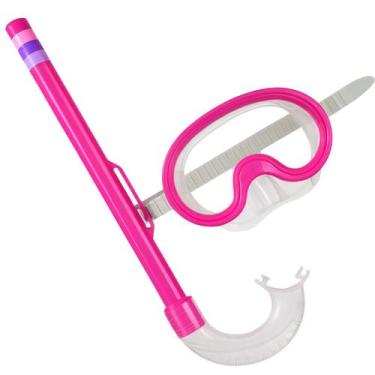Imagem de Kit Mergulho Infantil Máscara Silicone e Snorkel P/ Piscina - Mor, Ros