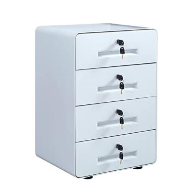 Imagem de Armário de arquivo vertical de metal e suporte de impressora A4 tamanho carta 3 4 gavetas sob a mesa caixa de arquivos de escritório 43,9 cm L x 64,8 cm A x 38,9 cm P perfeito para uso doméstico e