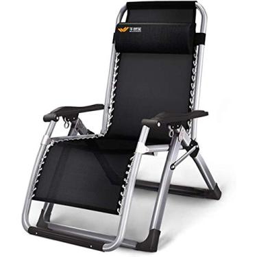 Imagem de Espreguiçadeira de jardim, espreguiçadeira de pátio, espreguiçadeira dobrável com travesseiro e suporte de copo para pátio, gramado, deck de casa, suporte de 200 libras (cor com tapete de algodão),