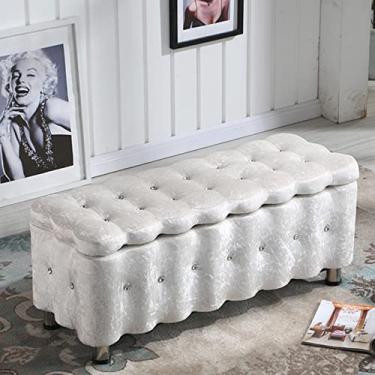 Imagem de Banqueta de armazenamento retangular com tampa articulada, banco de sofá para sala de estar, banco de quarto, cama, banco para sala de estar, banco para troca de sapatos/a/40 x 40 x 80 cm