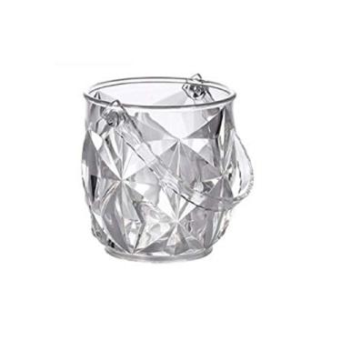 Imagem de GNHGDFFDF Balde de gelo de barra de acrílico com duas alças balde de champanhe balde de vinho cuspir balde de vinho recipiente clube bar suprimentos