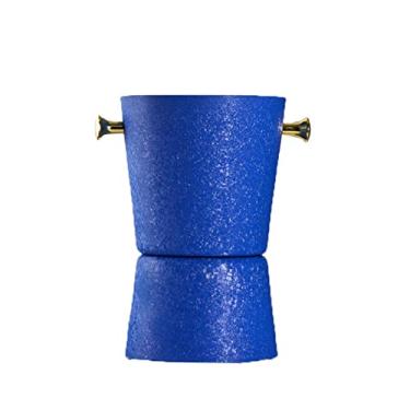 Imagem de GNHGDFFDF Balde de gelo de metal com rachadura balde de gelo champanhe balde de gelo com alça para bar Wisky Wine Cold Drink Club Ktv Cooler térmico para cerveja