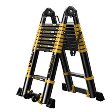 Imagem de Escada de extensão telescópica para casa 27 FT Escada telescópica de alumínio, escada dobrável com mecanismo de travamento com mola, escada de extensão telescópica 2 em 1 150 kg carga máxima (tamanho : 5,8 m)