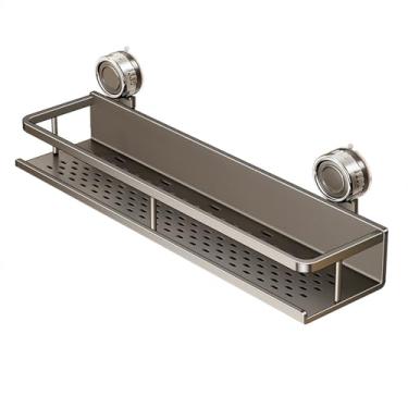Imagem de Organizador de chuveiro com sucção | sem prateleiras de perfuração – Suporte de parede para armazenamento de espaço para temperos, cozinha, dormitório, apartamento, xampu e banheiro