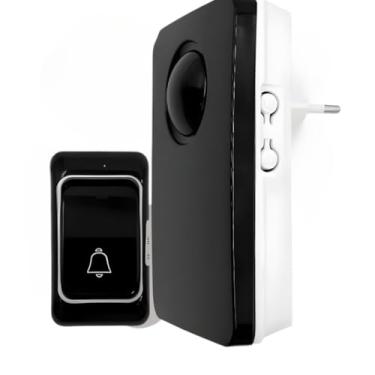 Imagem de Campainha Sem Fio Bivolt A Prova d'água Residencial com 38 Toques Longo Alcance ate 200 Metros(Preto 200m)