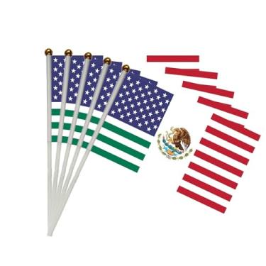 Imagem de 10 conjuntos NO King in Amercia Pequenas Bandeiras em Stricks, Mini Bandeira Portátil Resistente, Bandeiras de 12 x 20 cm para Decorações de Pátio Externo (Tipo, 10 peças)