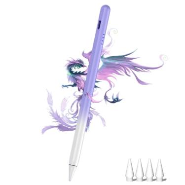 Imagem de Caneta Stylus para iPad – Carregamento rápido para iPad Pencil Palm Rejection Active Pen compatível com Apple iPad 6/7/8/9/10/11(A16), Pro 27.9 cm/32.8 cm/M4, Mini 5/6, Air 3/4/5/M2/M3 (roxo gradiente