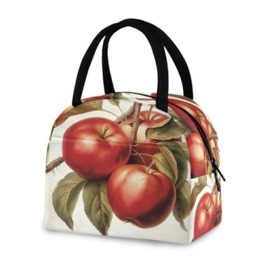 Imagem de ATTX Lancheira à prova de vazamento com isolamento de maçãs vermelhas para trabalho e ao ar livre - lancheira portátil reutilizável para homens e mulheres, piquenique viagem #504