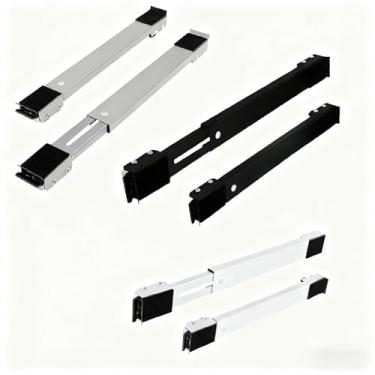 Imagem de Suporte Universal de Alumínio com Rodinhas, Base Carrinho para Geladeira, Fogão e Máquina de Lavar, Movedor de Aparelhos Durável (Branco+Preto+Cinza 6uni)