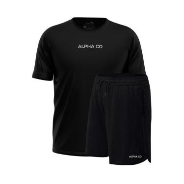Imagem de Kit  Bermuda+Camiseta Dry Fitness Academia Alpha Co-Masculino