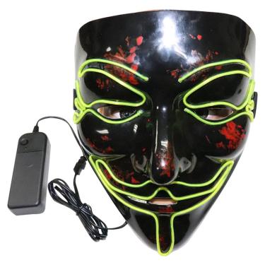 Imagem de Máscara facial completa Cosplay em V, adereços de fantasia luminosos para Hal