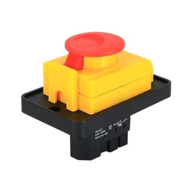 Imagem de Interruptor de botão à prova d'água YCZ3-A Dispositivo de travamento automático DZ04 DZ05 DZ-6 Botão de interruptor eletromagnético parada de emergência trifásica (bege)