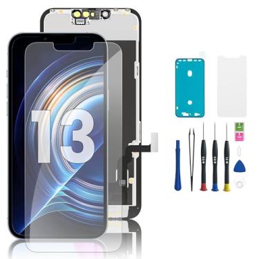 Imagem de Kit de substituição de tela LCD para iPhone 13 com moldura e digitalizador, montagem completa com ferramentas de reparo e adesivo à prova d'água – para iPhone 13 (6,1 polegadas)