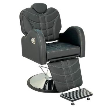 Imagem de Cadeira Poltrona Barbeiro Reclinável hidráulico - BM Moveis, Preto Ace
