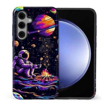 Imagem de CARLOCA Capa para Samsung Galaxy S25 FE, design de churrasco de astronauta - proteção dupla híbrida TPU macio + PC rígido, capa à prova de choque antiarranhões masculina e feminina elegante capa