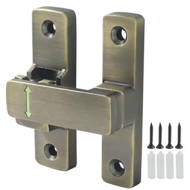 Imagem de LDEXIN Trava dobrável de 90/180 graus, fechadura de porta de celeiro deslizante resistente para portão, celeiro, garagem, jardim, cerca, galpão, janela, armário, bronze antigo