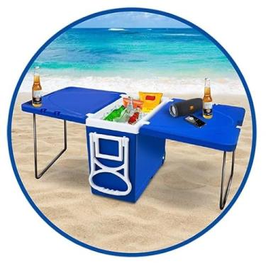 Imagem de Caixa TérCooler Multifuncional Super Térmica 32 Litros Casa Praia Multiusomica 3 em 1 Multifuncional 2 Mesas e 1 Cooler 32 lts visita nossa loja Leo Top Store