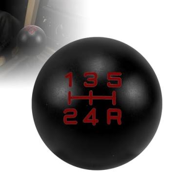 Imagem de RYANSTAR RACING Manípulo de câmbio manual de 5 velocidades, câmbio de engrenagem ponderado de alumínio, preto com incrustação vermelha gravada, rosca M12x1,75, compatível com veículos de transmissão