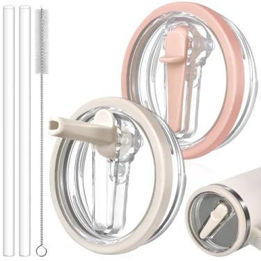 Imagem de ANTAND Pacote com 2 tampas à prova de vazamento para Stanley H2.0 Quencher de 850 g, tampa de canudo sem derramamento, substituição para acessórios de copo Stanley de 850 g, tampa de substituição para