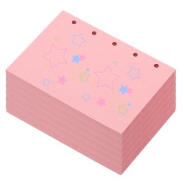 Imagem de PATIKIL Papel colorido de folhas soltas, 10,4 cm x 7,6 cm (A8), 300 folhas, 5 furos, 150 g/m², refil de fichário em branco, suprimentos de papel para escritório, anotações, planejador, diário, rosa
